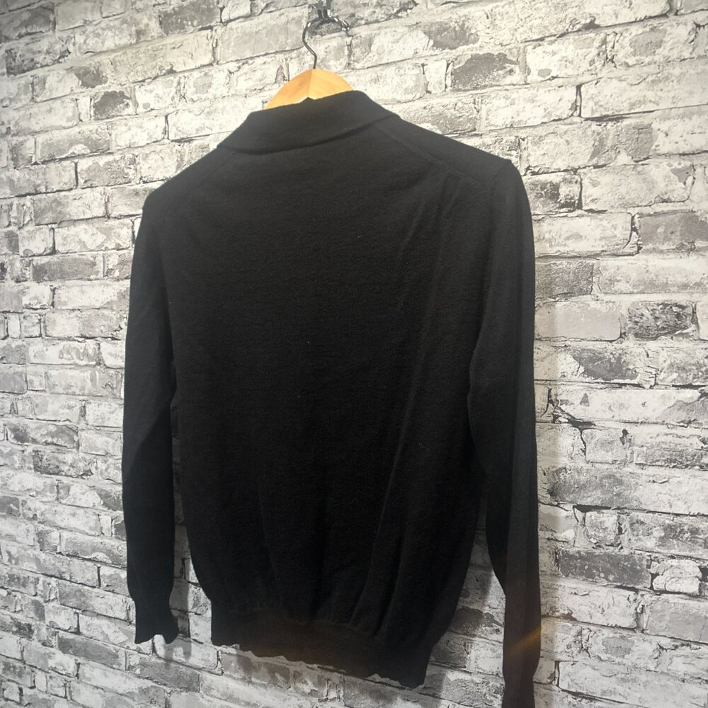 EUC Boss Hugo Boss Long Sleeved Kint Polo Sweater Merino Wool Size Medium - Picture 8 of 12